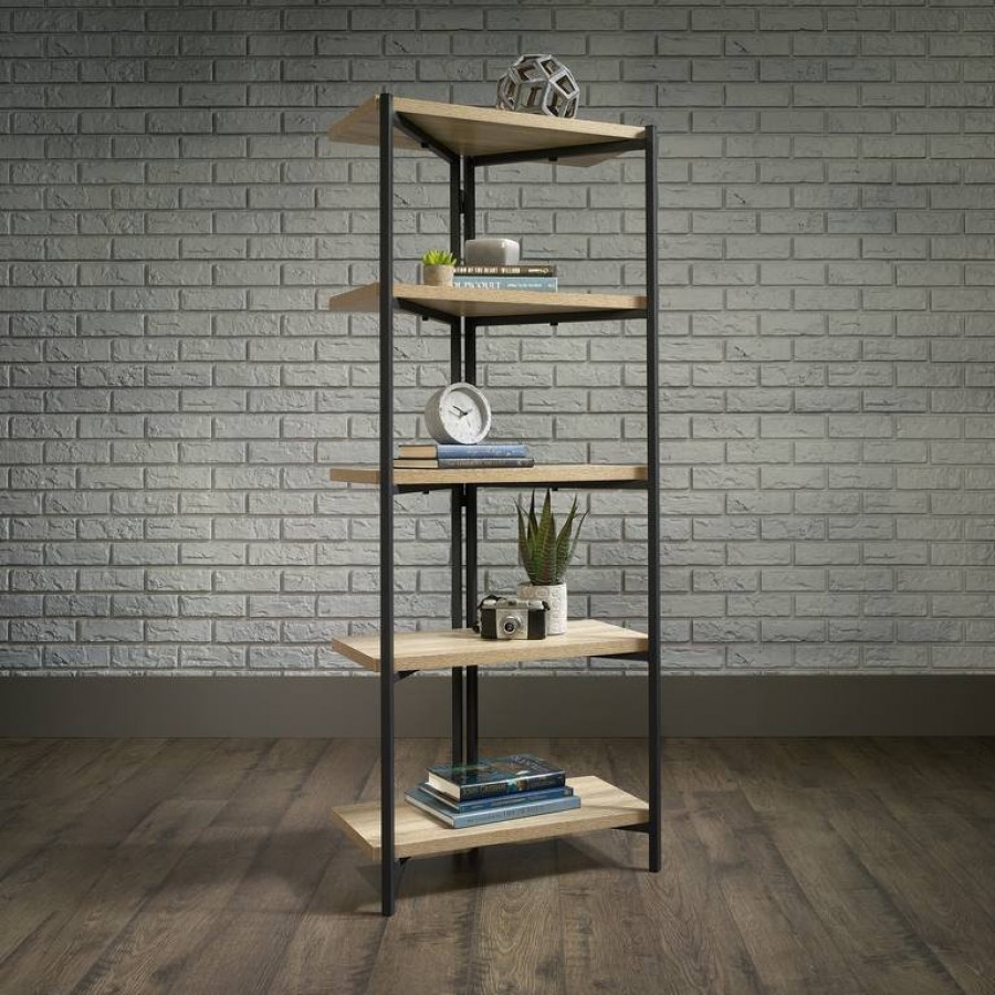 Industrial Style Oak 4 Shelf Chunky Bookcase